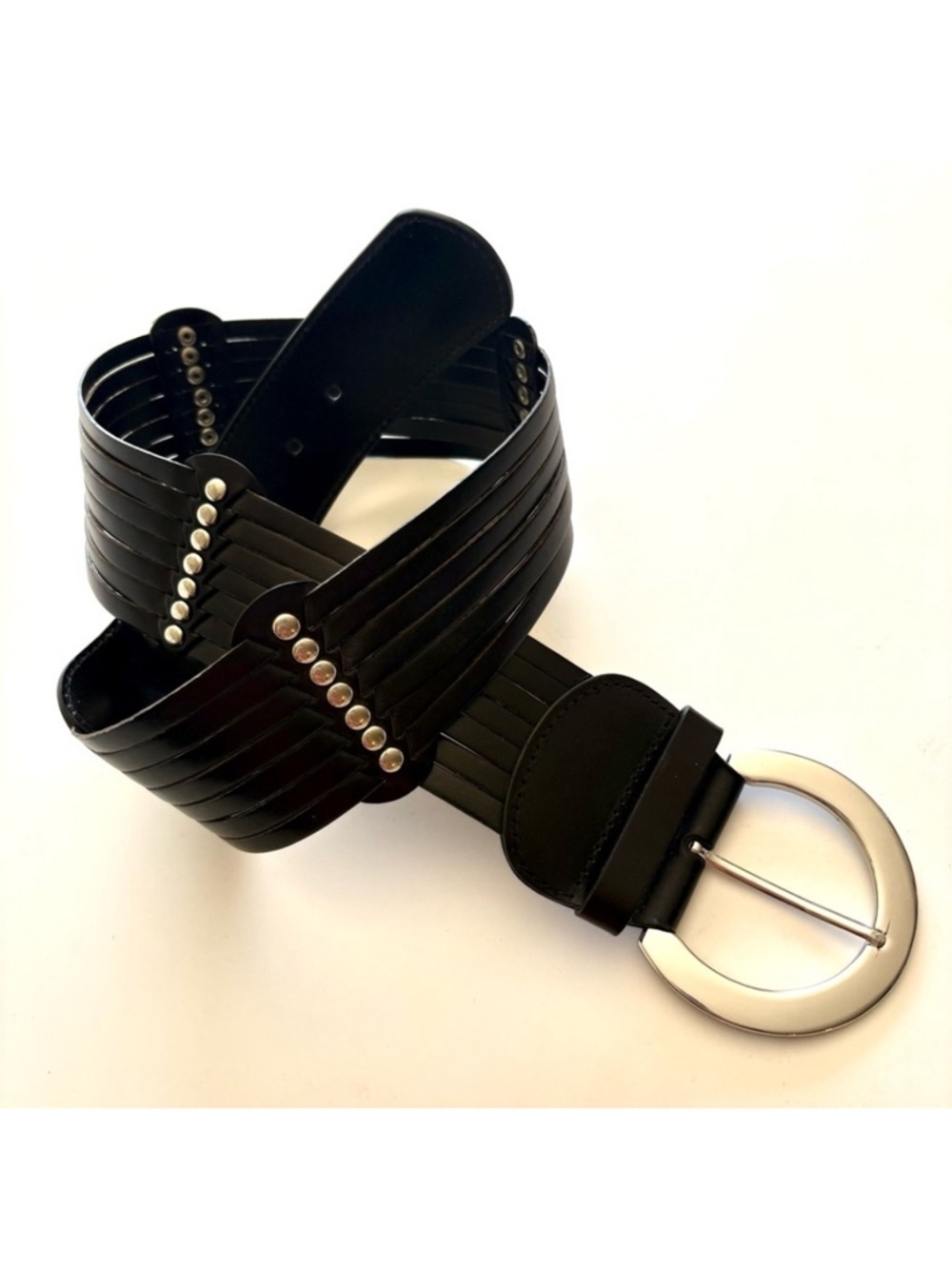 New York & Company Wide Studded Black Belt